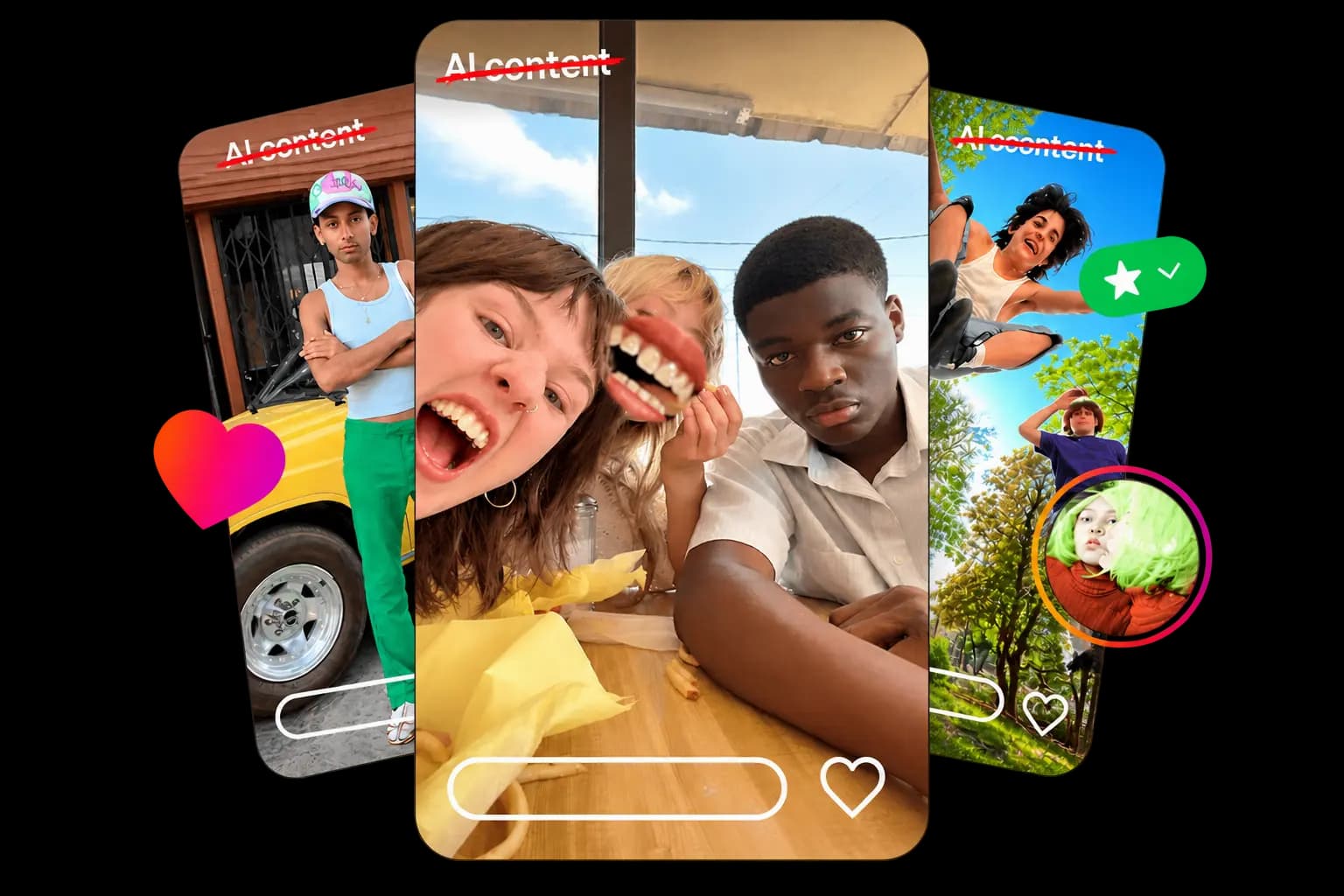 Instagram posts published without an AI label